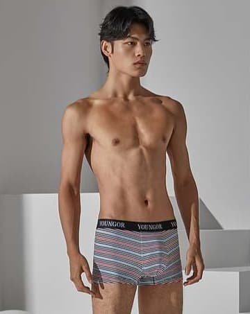 下着 メンズ しなやかストレッチ 幾何学柄ボクサーパンツ