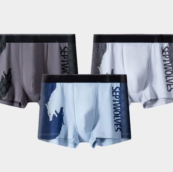 下着 メンズ オオカミデザイン抗菌ボクサーブリーフ