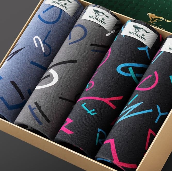 下着 メンズ 立体設計モダンレターボクサー