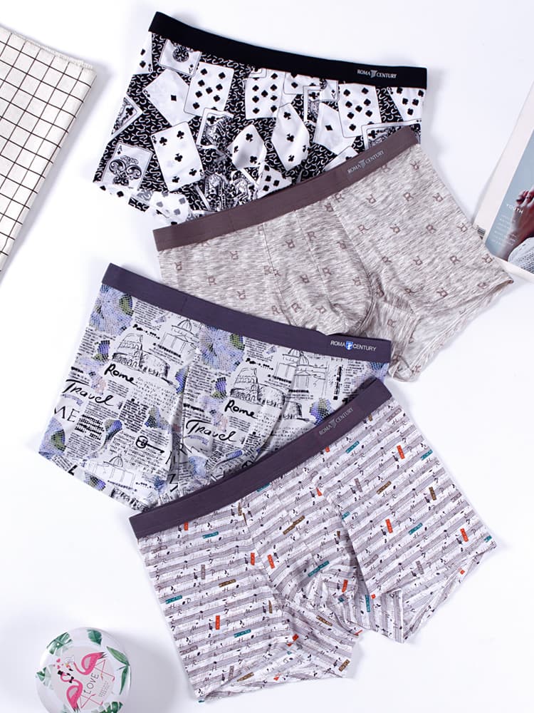 下着 メンズ 個性派デザイン四点セットボクサー