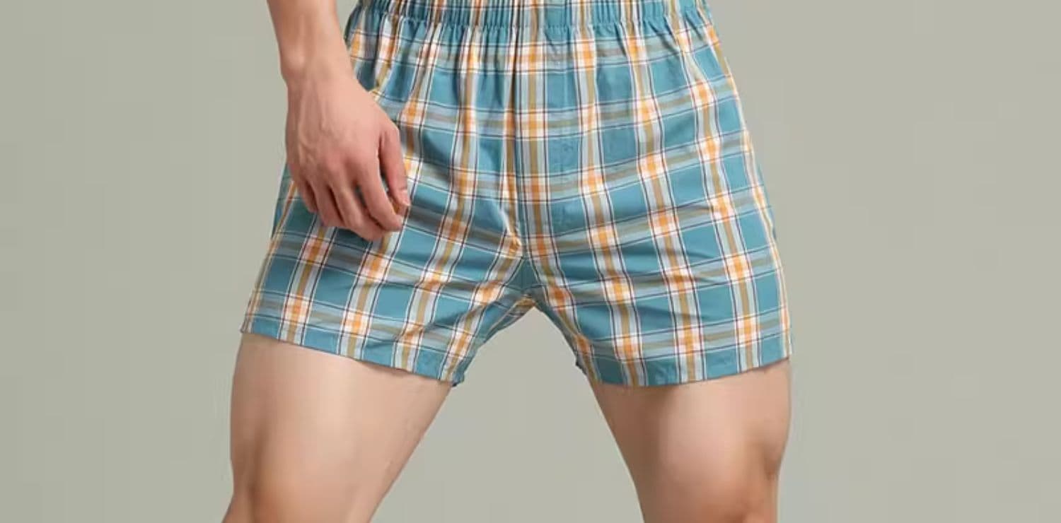 下着 メンズ 伝統格子柄ゆったりトランクス